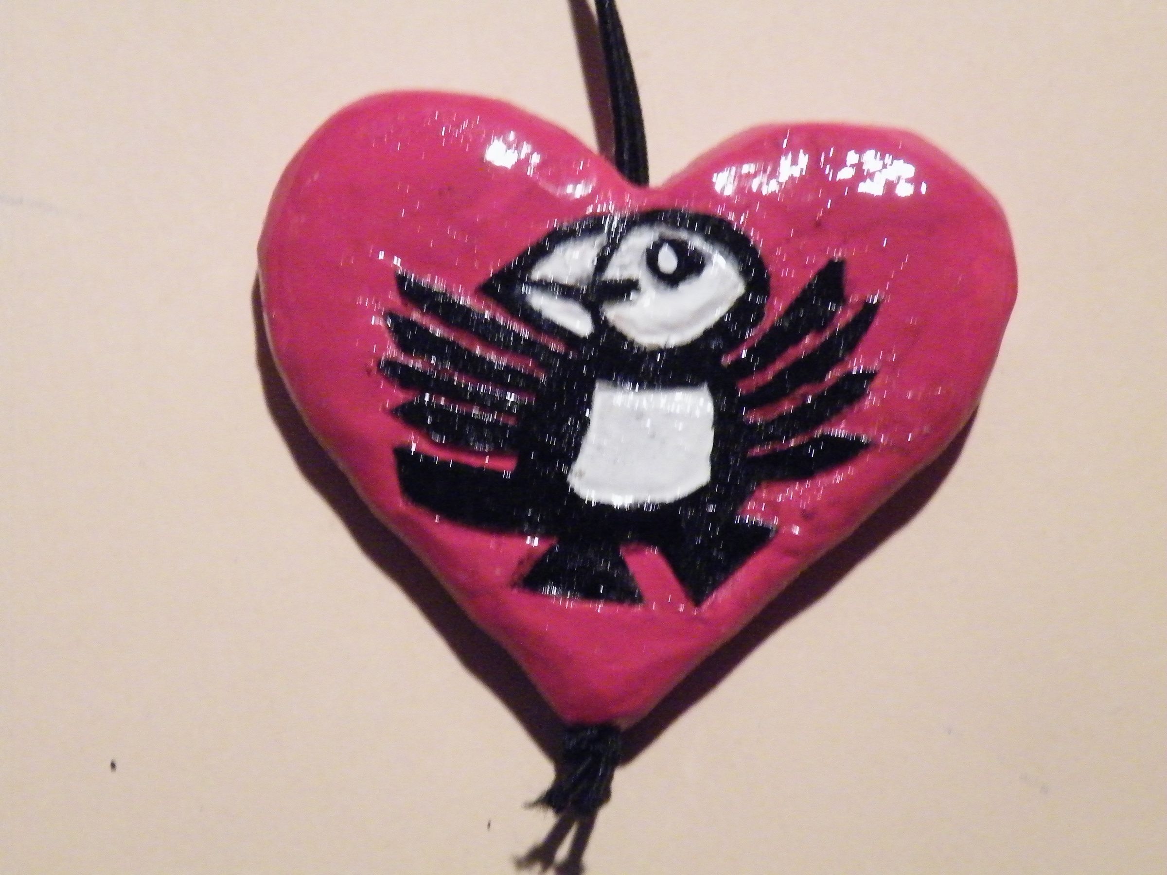 Valentine's Puffin Mirror-Charm