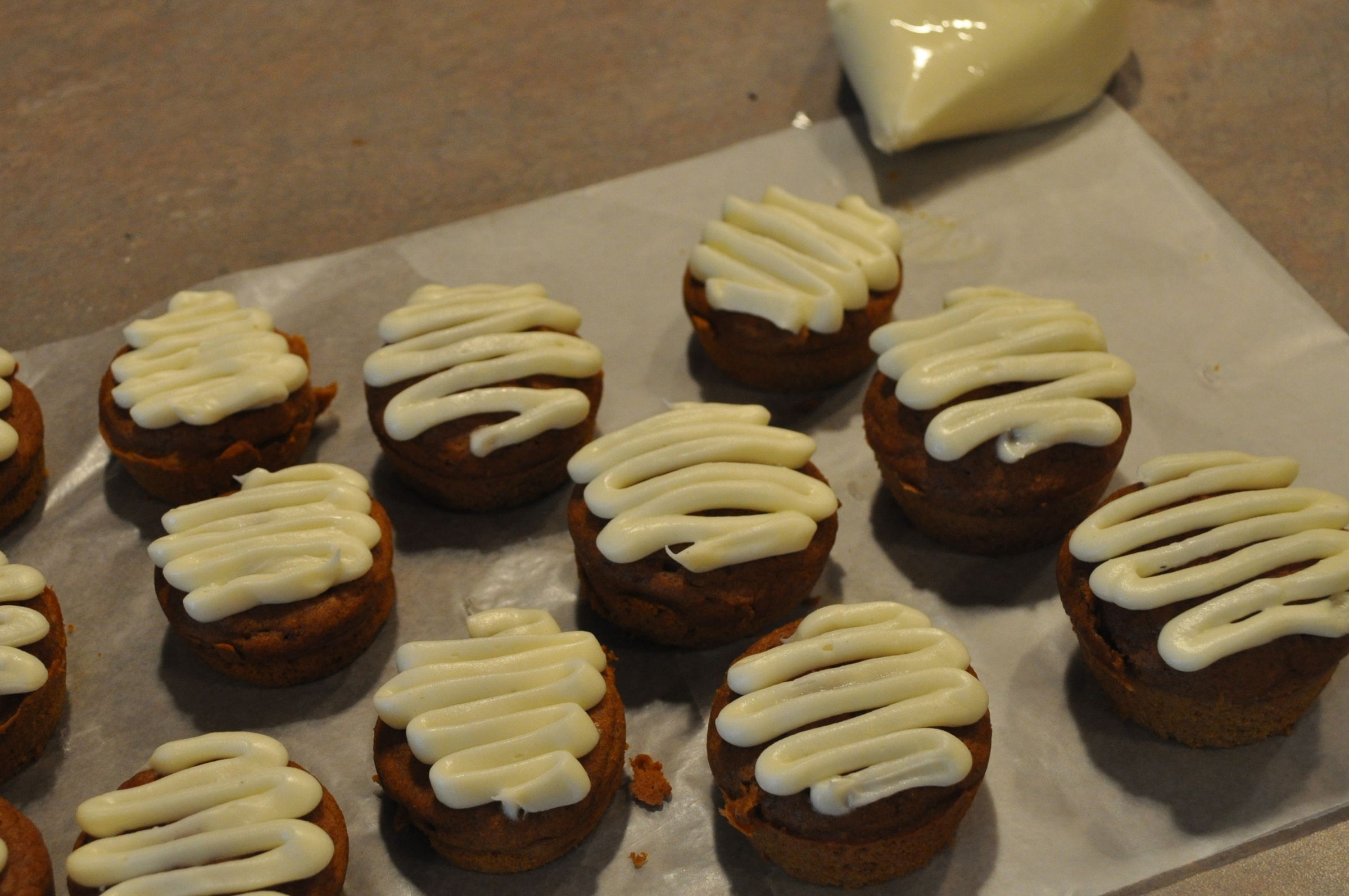 White-Chocolate Frosted Pumpkin Cupcakes