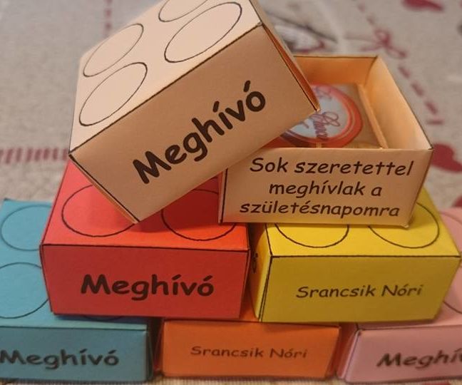 Lego-like Birthday invitation box (Downloadable, editable template!!!)