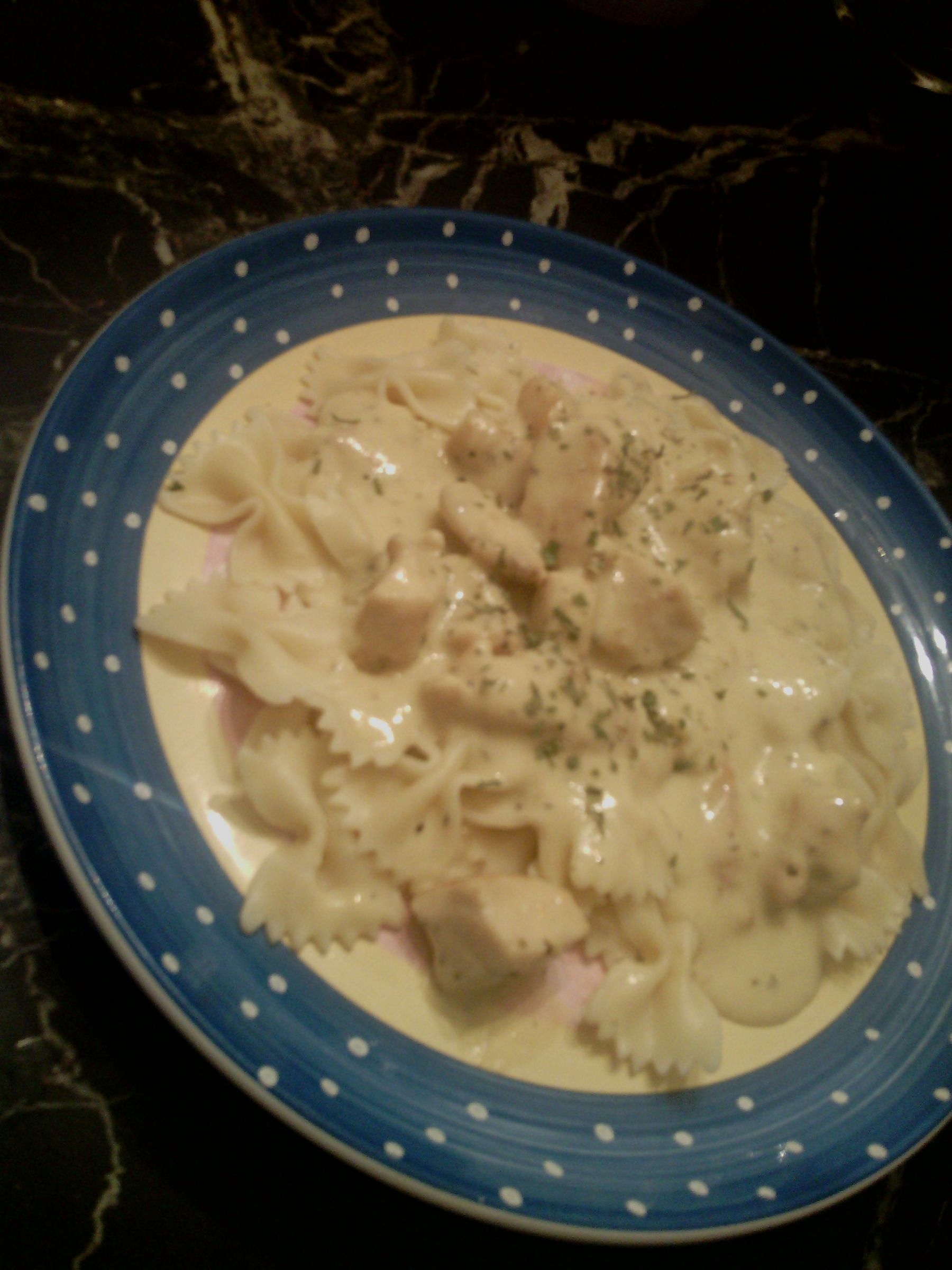 Impress Them With Your Cooking: Creamy Italian & Chicken Sauce Over Bowtie Noodles