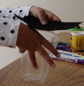 Put a Piece of  Felt Inside the Plastic Cup