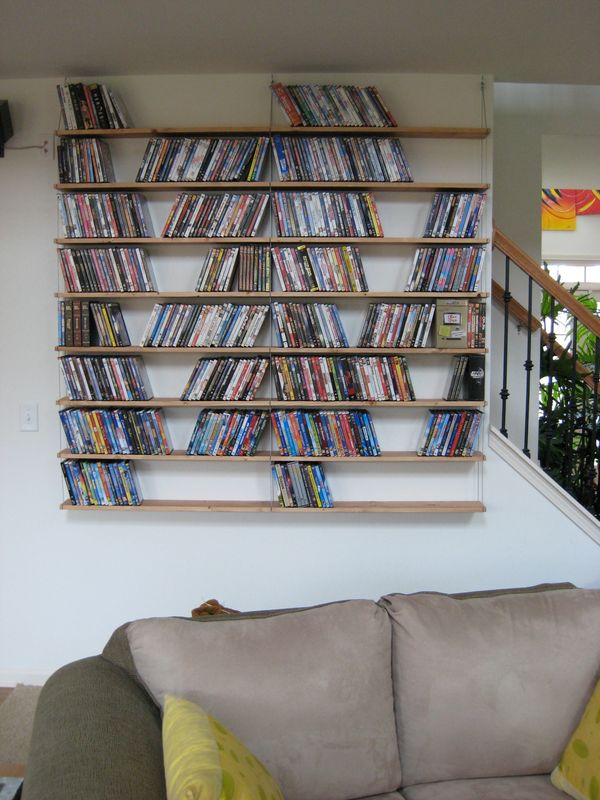 Industrial Looking Hanging Media Shelves