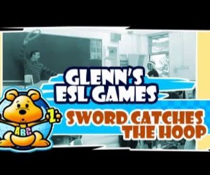 ESL Class Game : Balloon Sword Catches the Hoop 