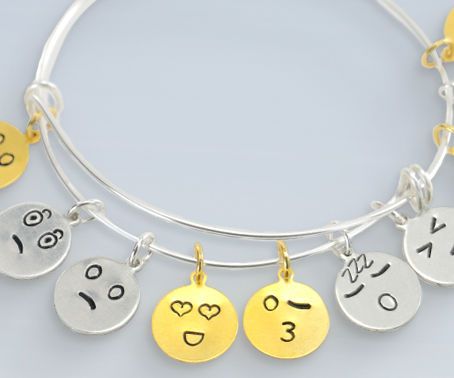 Metal Stamped Emoji Charms