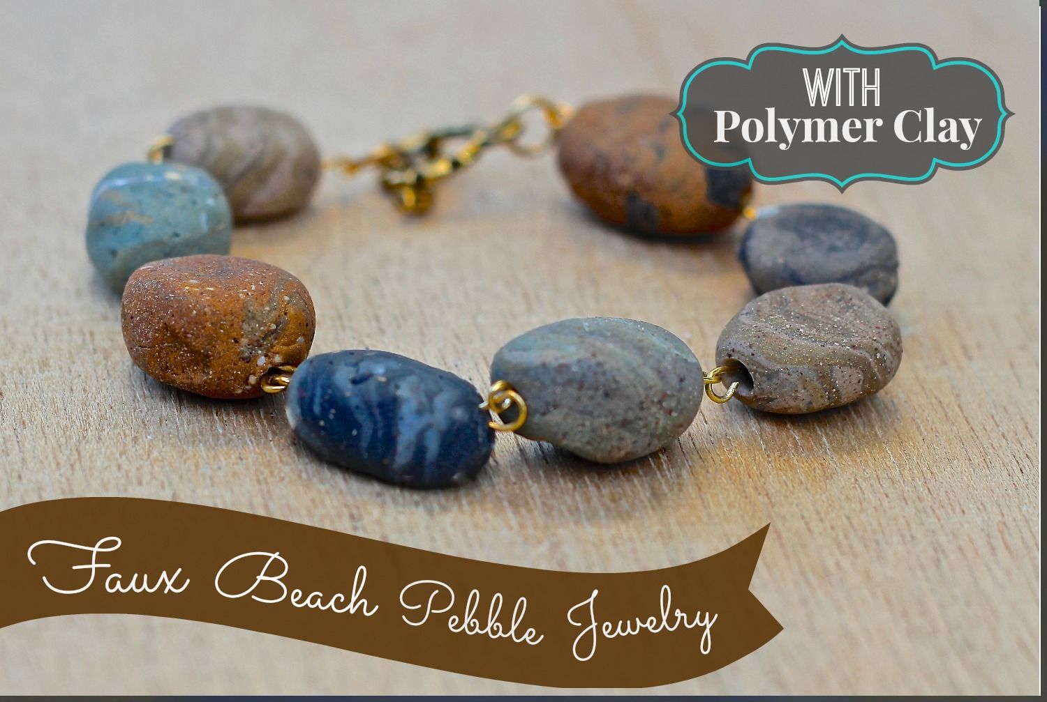 Faux Stone Bracelet From Polymer Clay
