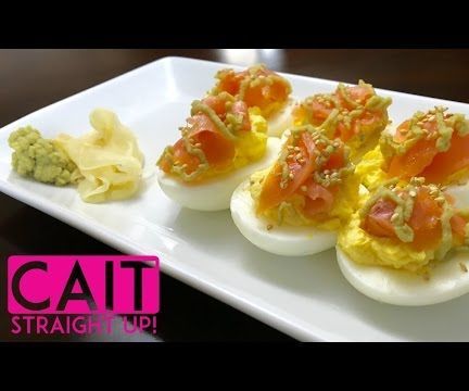 Salmon Wasabi Deviled Eggs 
