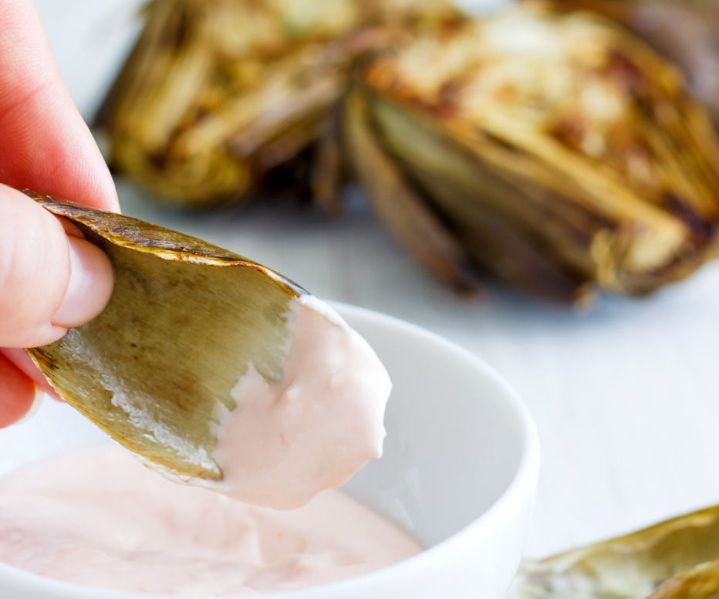 Oven Roasted Artichokes With Homemade Garlic Dip
