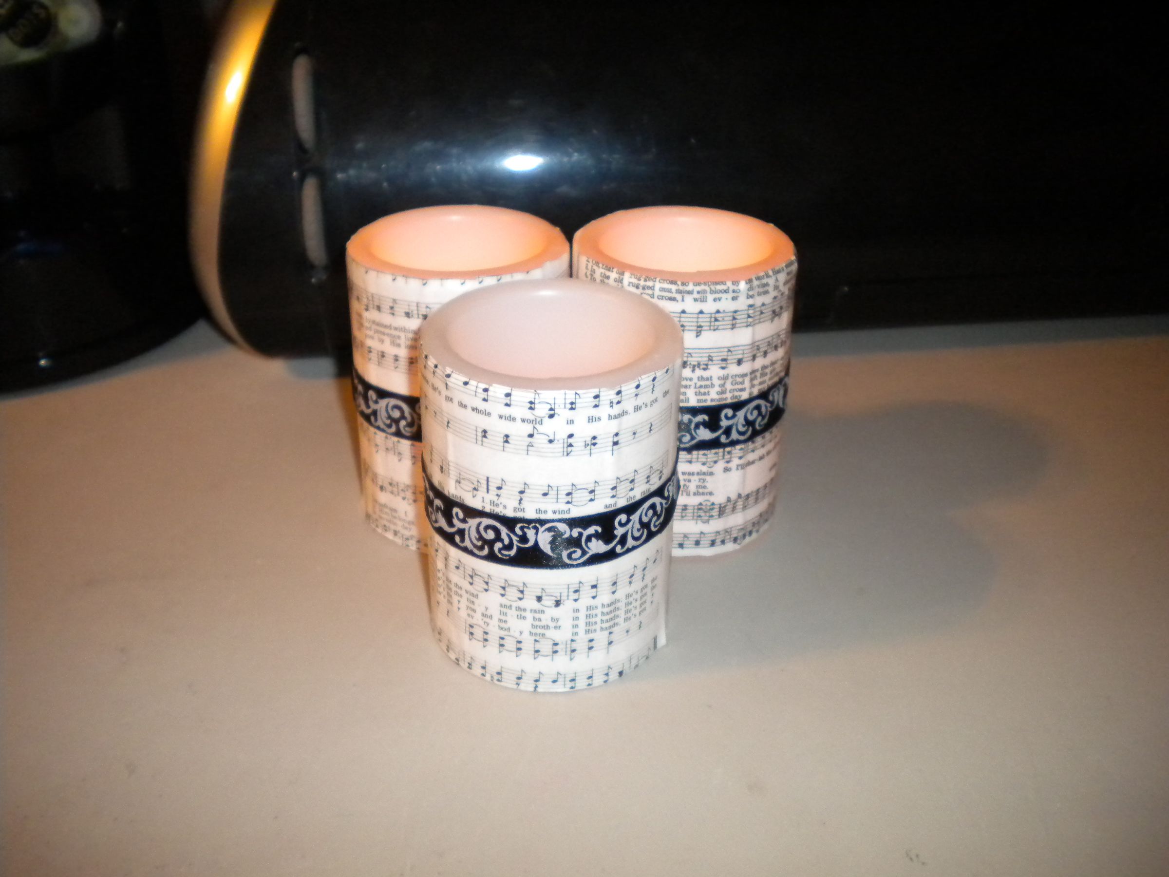 Hymnal Candles: Pottery Barn Knockoff