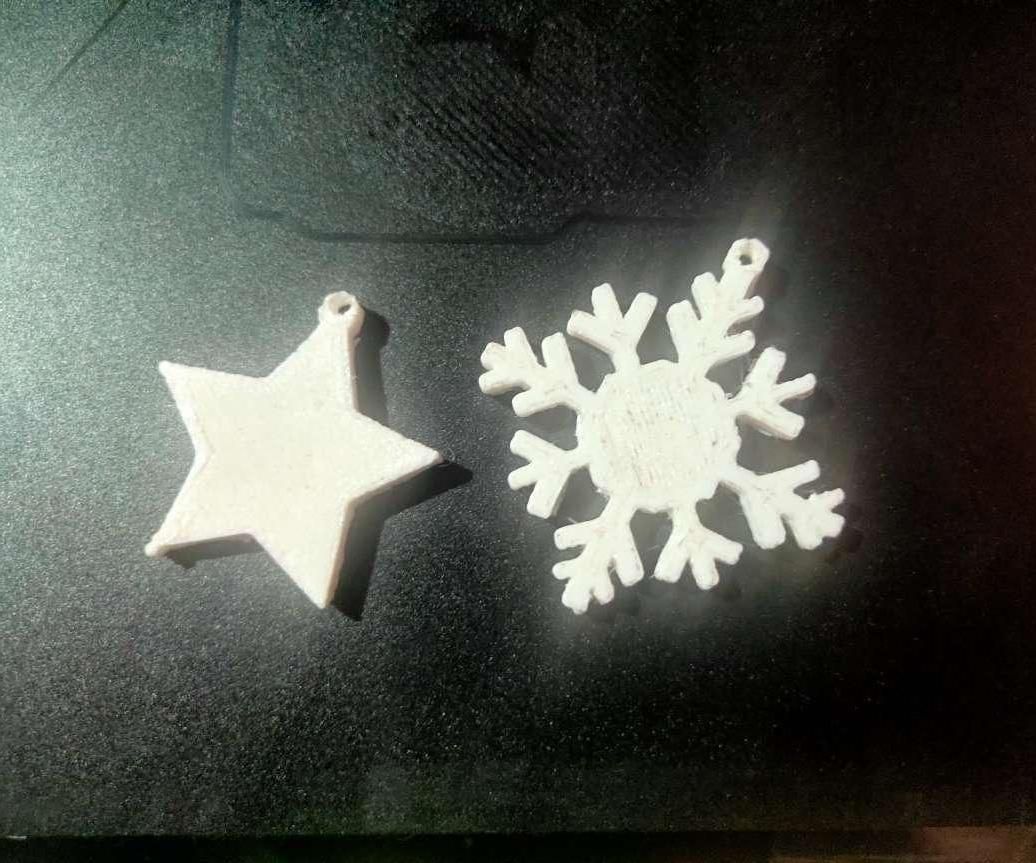 3d Print Snowflake and Star for Christmas Decorations