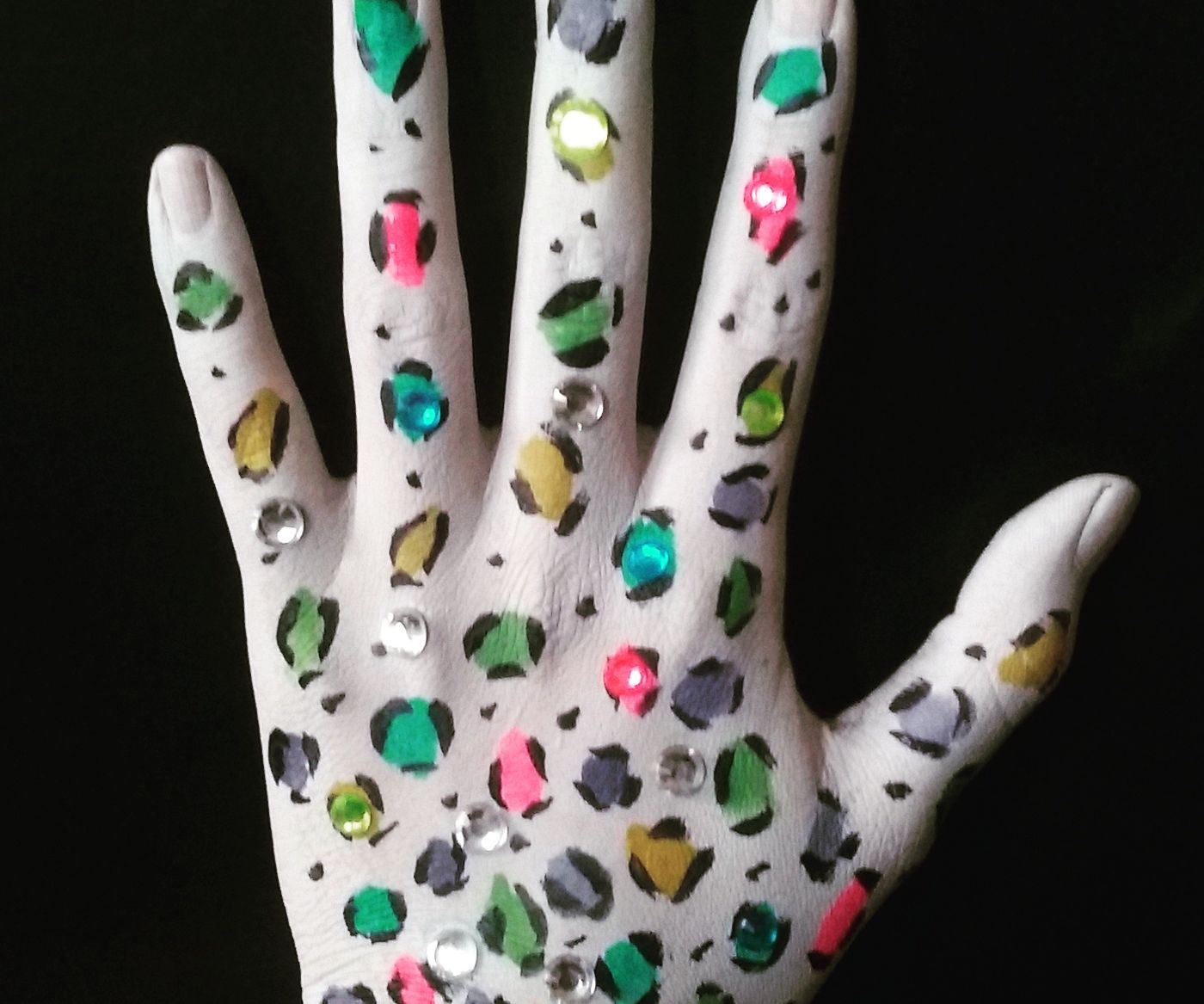 Neon Leopard Print Hand Art