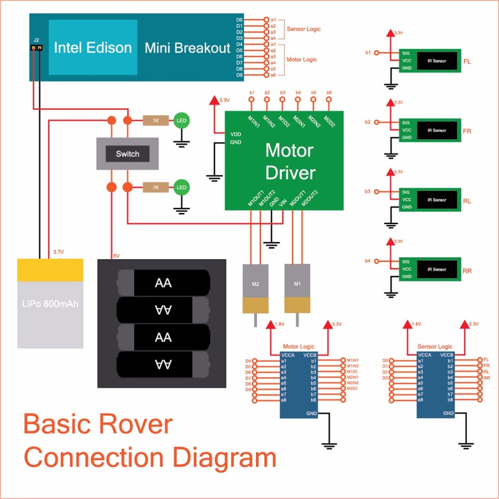 Intro to Robotics 10 Steps with Pictures Circuit Diagram