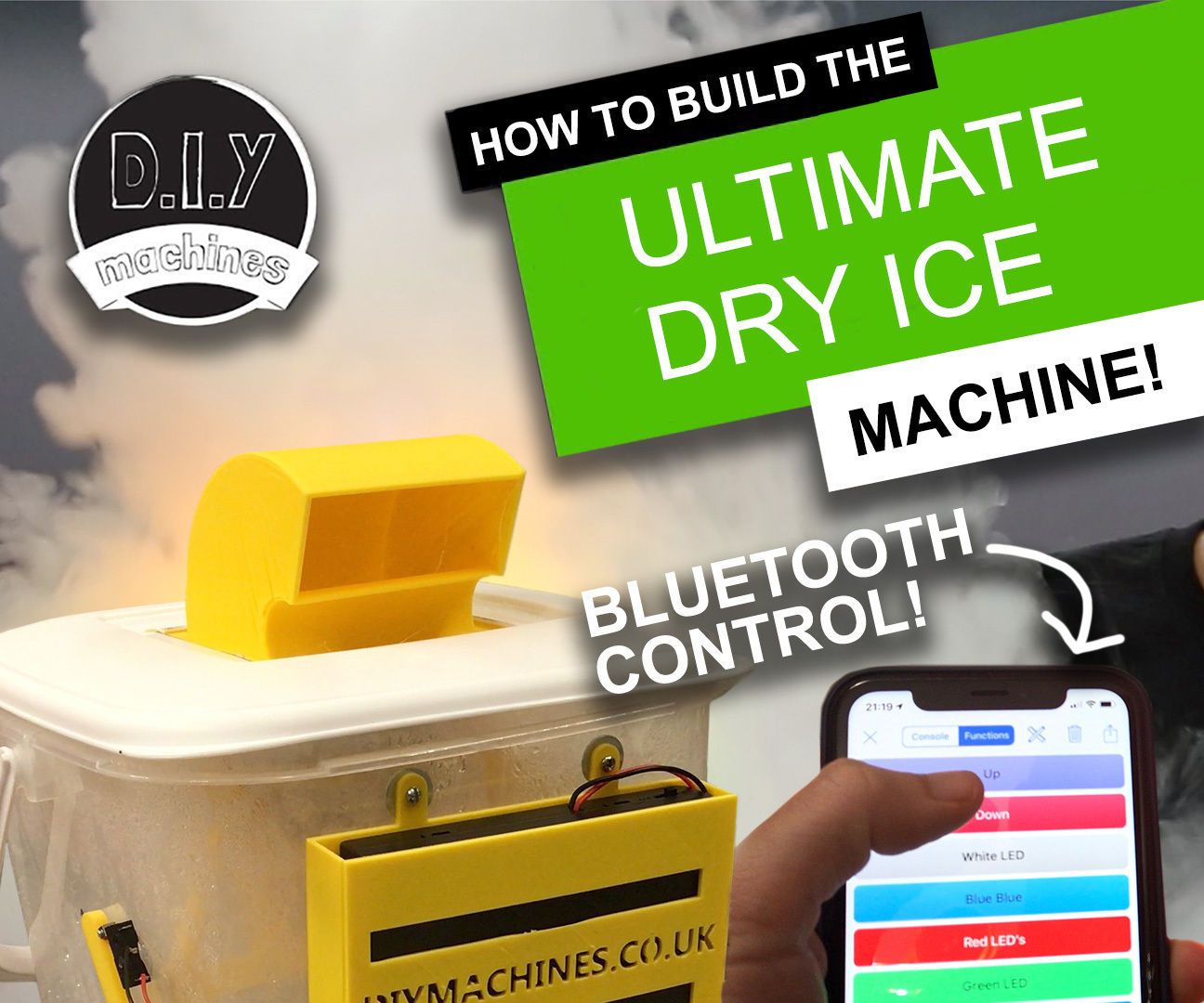 Ultimate Dry Ice Fog Machine - Bluetooth Controlled, Battery Powered and 3D Printed.