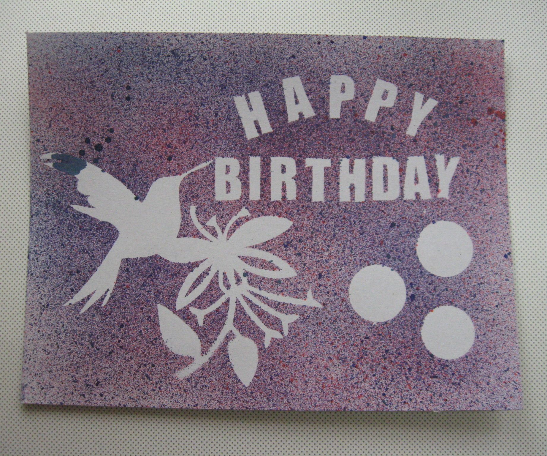 How to Make an Ink-sprayed Birthday Card