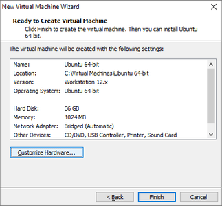 Creation of a VM That Hosts "Ubuntu 18.04" VM