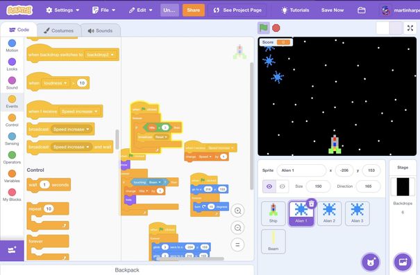 How to Code a Basic Retro Space Shooter on Scratch! : 7 Steps ...