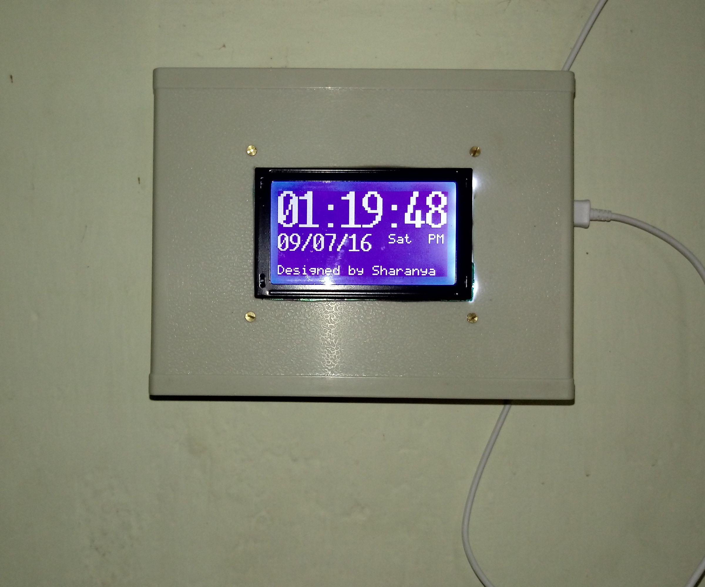 Clock-Calender using DS3231+GLCD+Atmega32