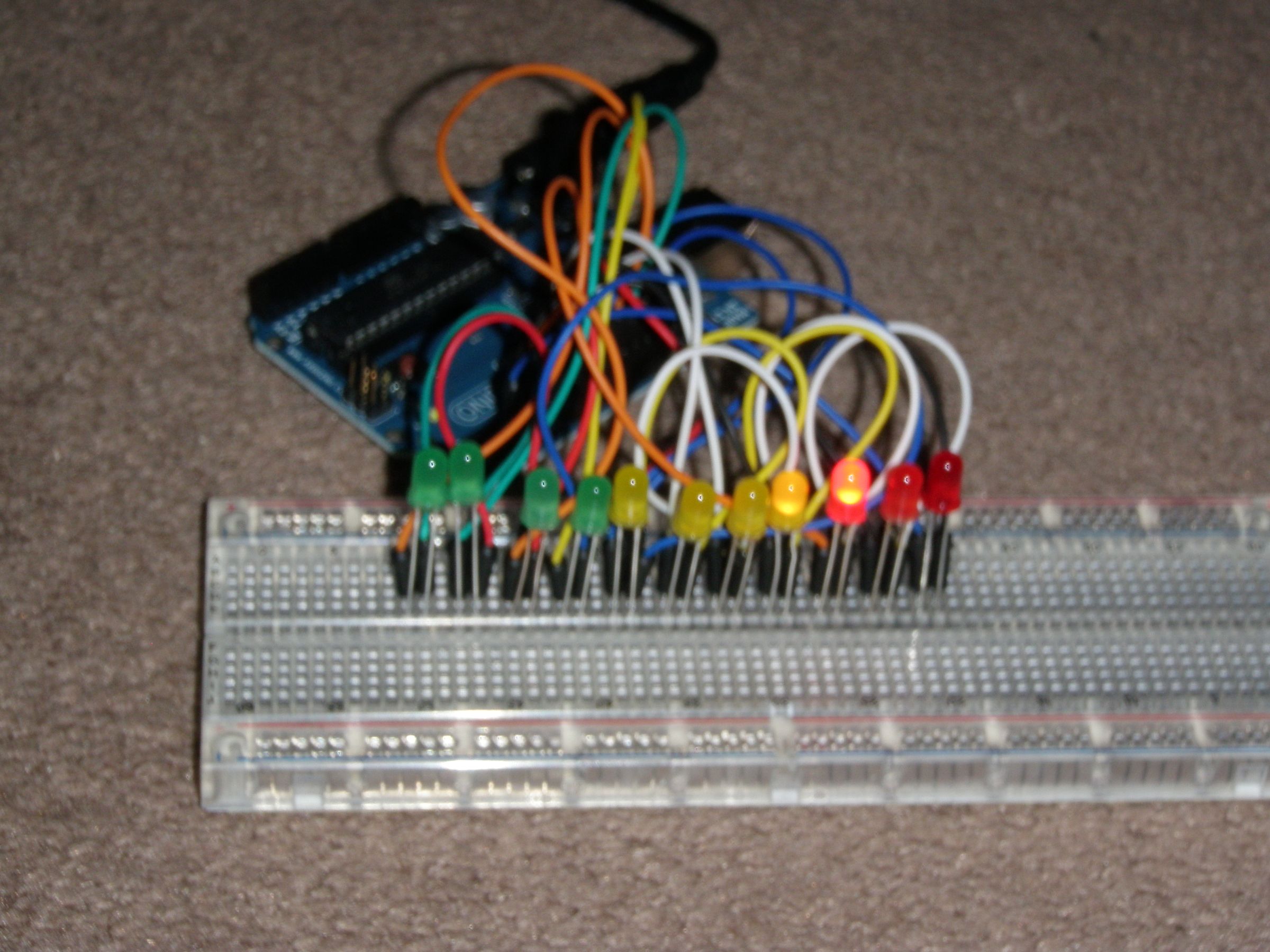 Bouncing Multicolored LED Line