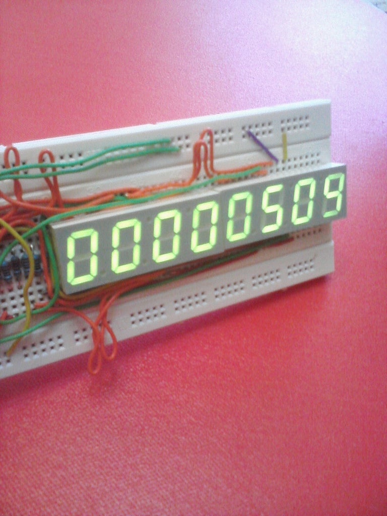 Upload 8-Digit Arduino Counter Code