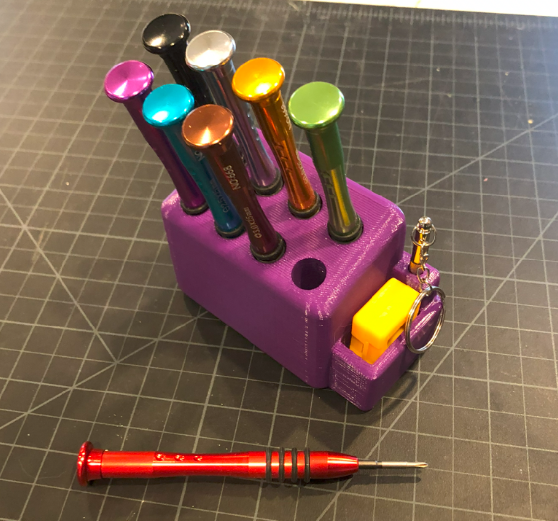 3D Printed Purple Organizer for Precision Screwdrivers or P.O.P.S