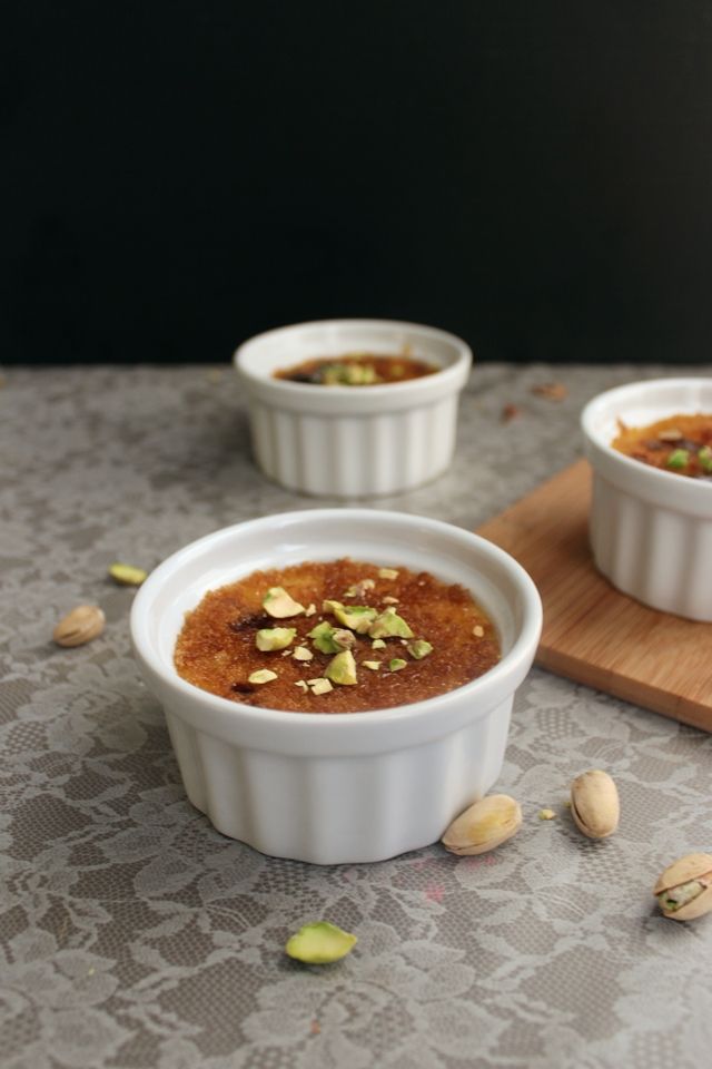 Pistachio Rosewater Creme Brulee