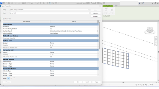 Create a Curtain Wall & Import Panels