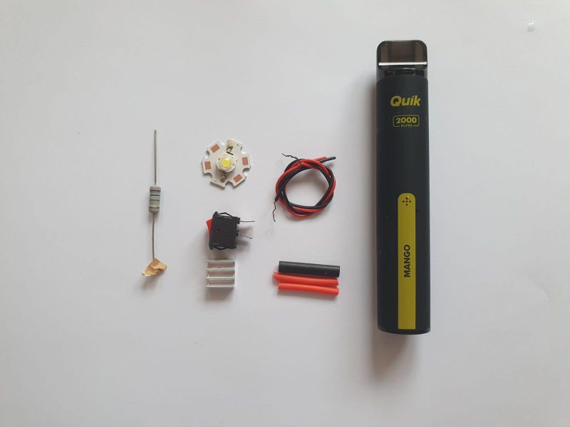 Turning Disposable Vape Battery Into Rechargeable Flashlight : 9 Steps - Instructables Turning Disposable Vape Battery Into Rechargeable Flashlight : 9 Steps - Instructables