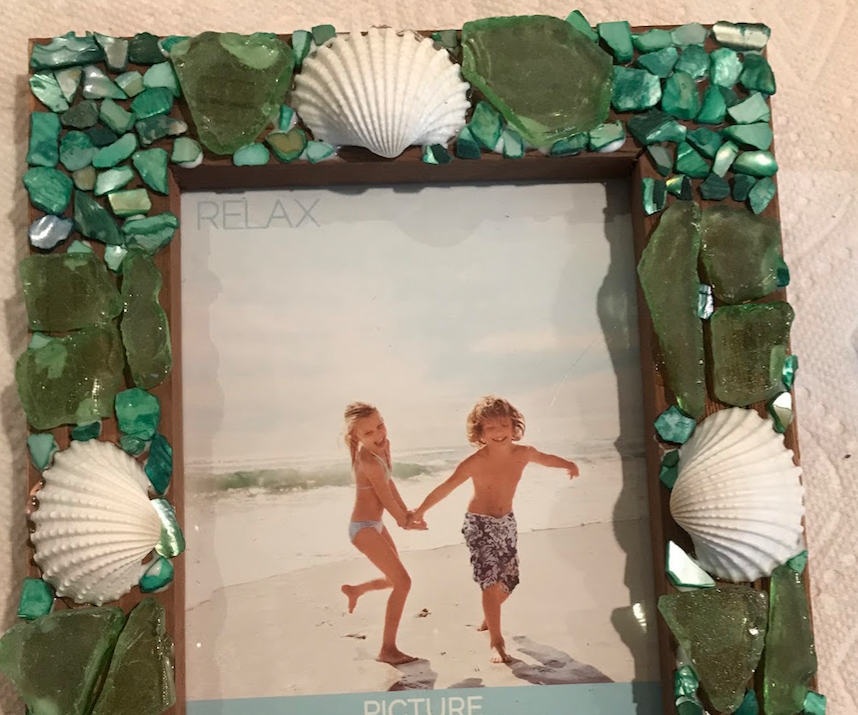 DIY Sea Glass Seashell Frame