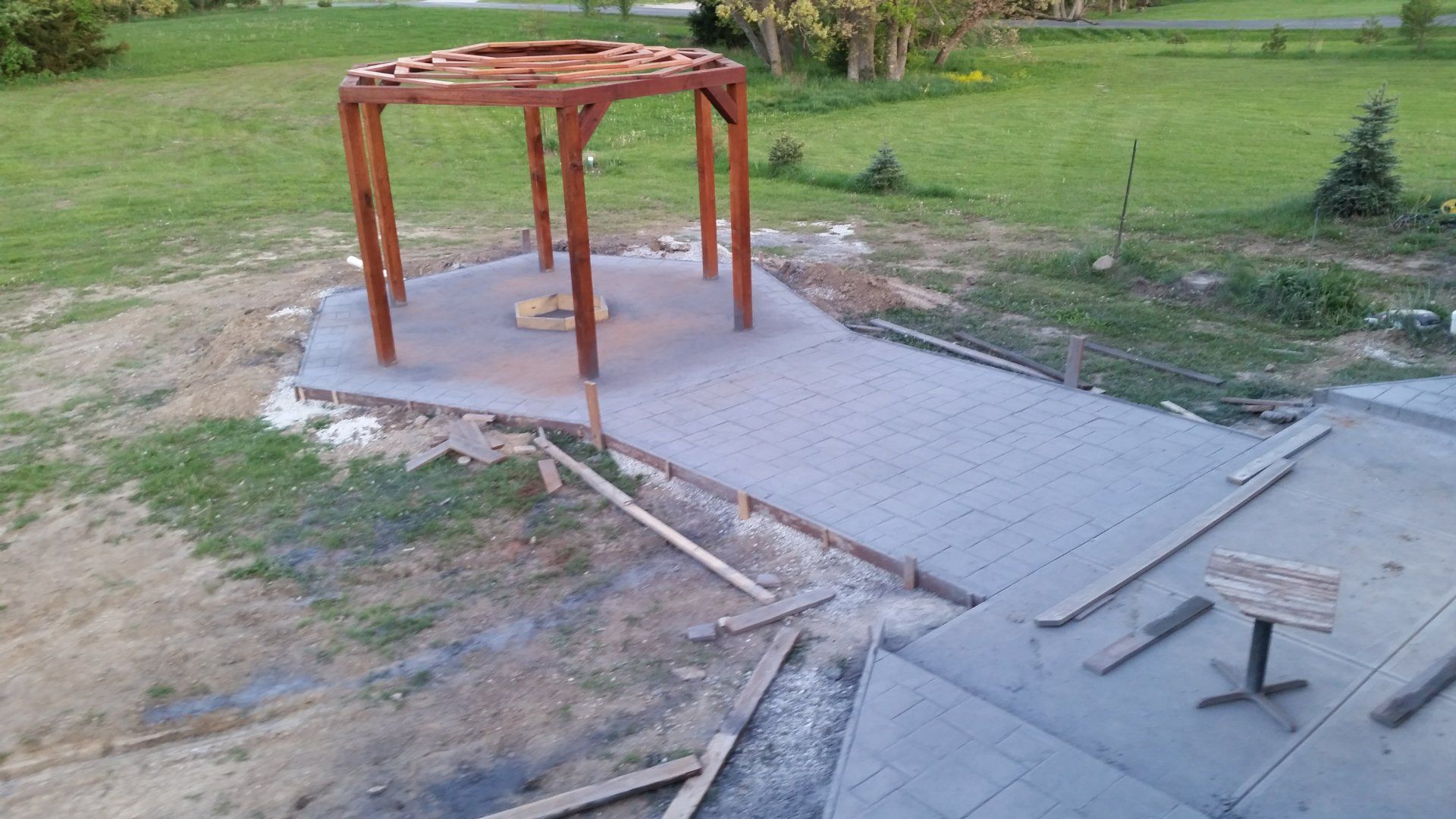 Hexagon Swing With Sunken Fire Pit 8 Steps (with Pictures