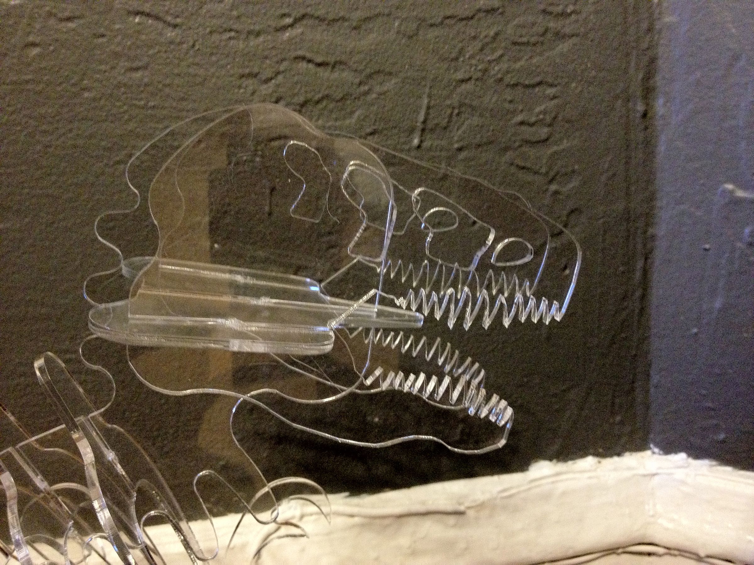 A Nearly Invisible Tyrannosaurus Rex Made on a Laser Cutter