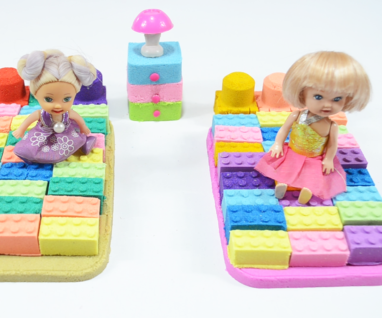 DIY How to Make Kinetic Sand Rainbow Beds Nursery Rhymes Song Learn Colors