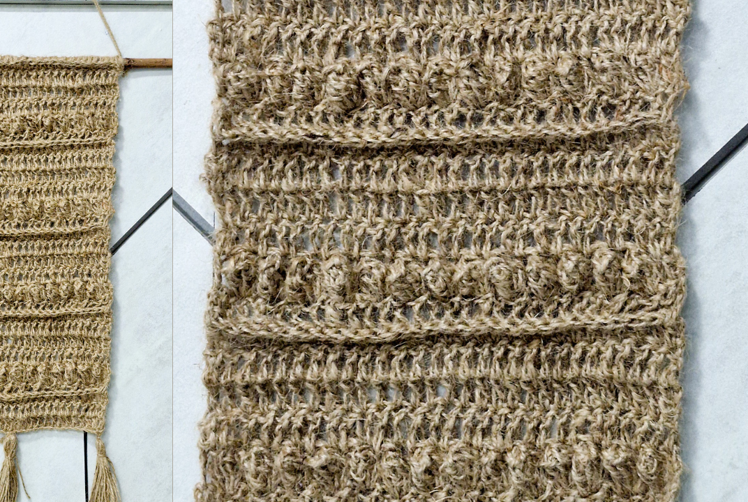 Simple Country Side Crochet Jute Wall Hanging