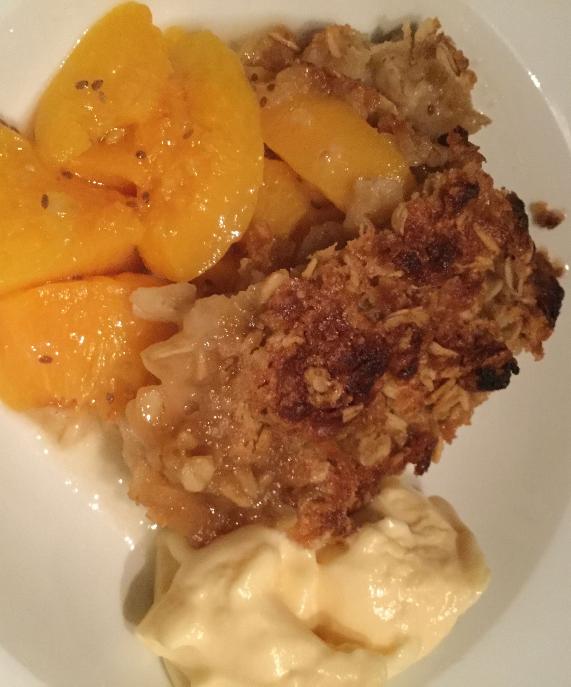 Super Food Dessert - Peach and Chia Seed Crumble