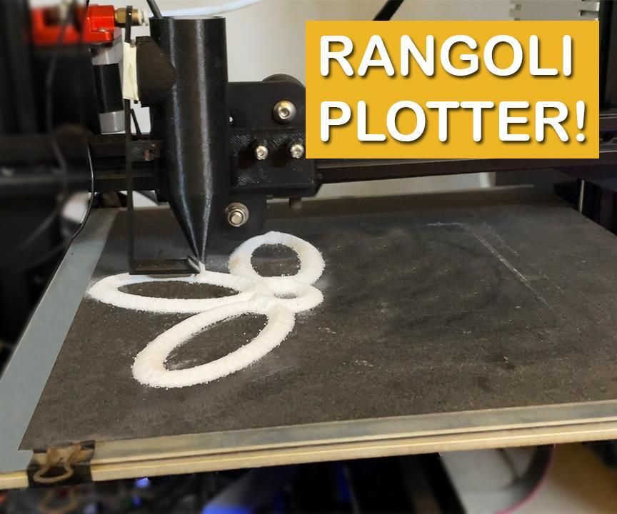Draw Rangoli Using 3D Printer | 2D Plotter