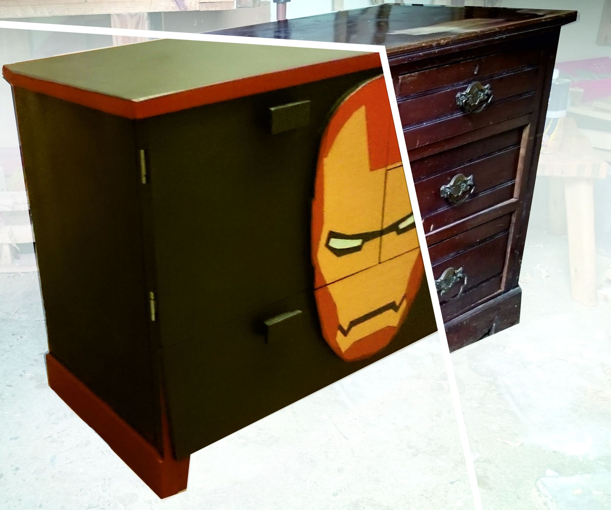 Iron Man Cabinet Upcycled From a Chest of Drawers