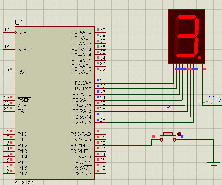 Incrementing 7 Segment Value Using Push Butoon With 8051