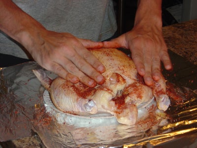 Rub the Spices on the Chicken
