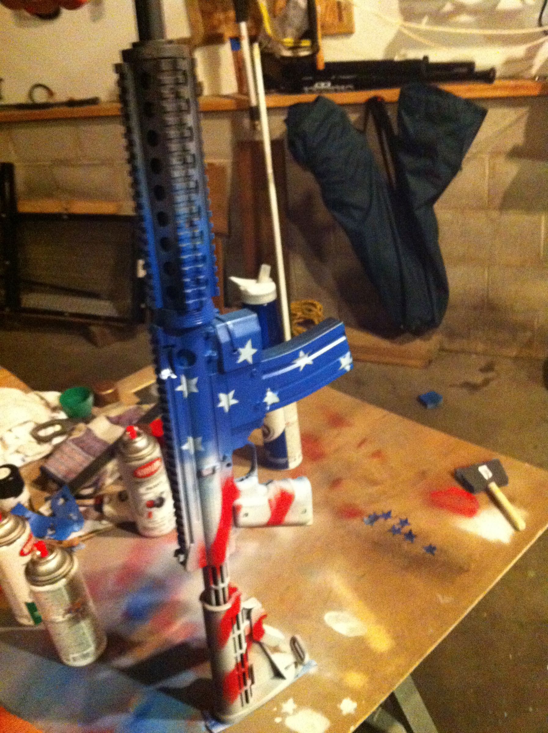 How to Paint Your Gun: Red White and Blue Camo