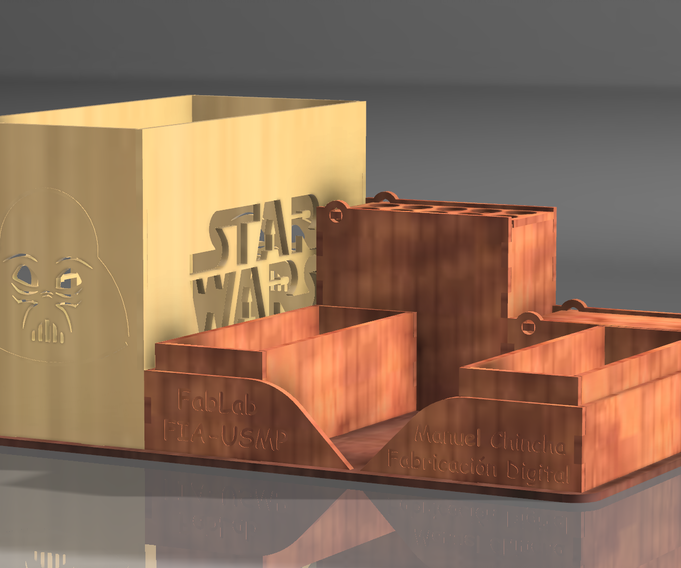 Organizador De Escritorio Con Caja De Lampara.