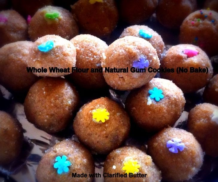 Whole Wheat Flour and Natural Gum Cookies (No Bake)