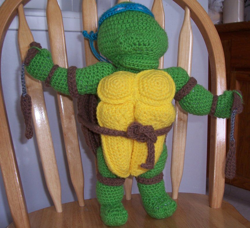 Teenage Mutant Ninja Turtle crochet puppet doll