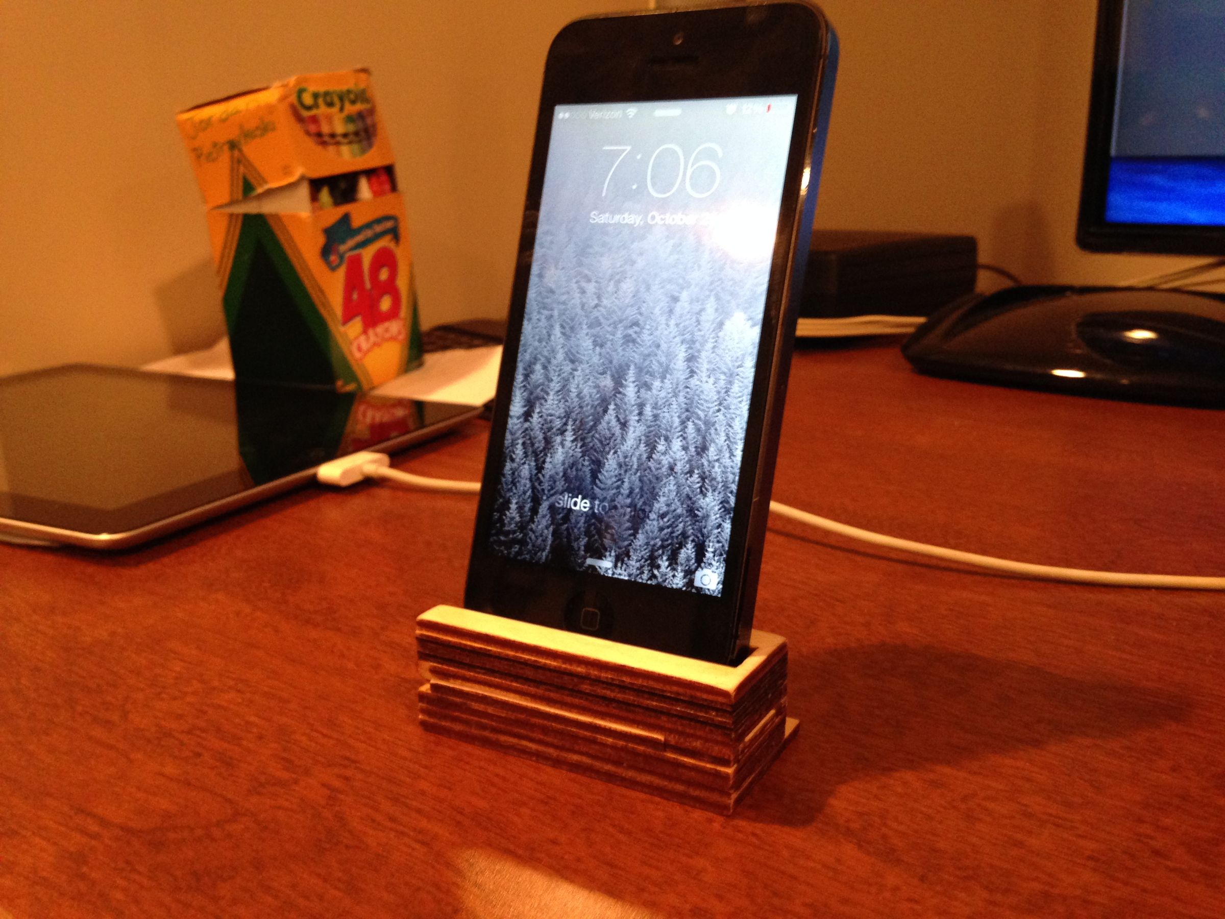 Fold Out LaserCut IPhone Stand 5 Steps Instructables