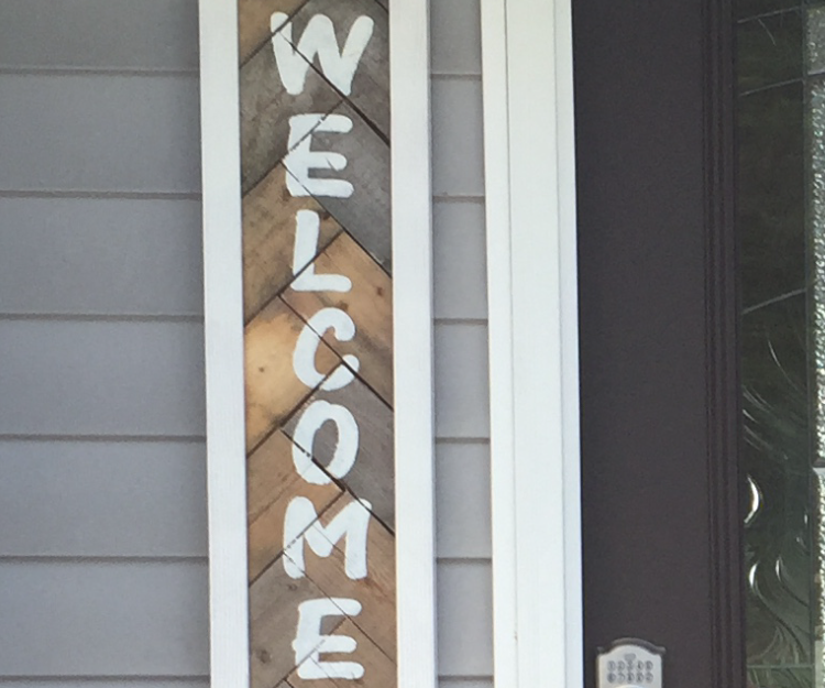 Welcome Sign From Reclaimed Lumber