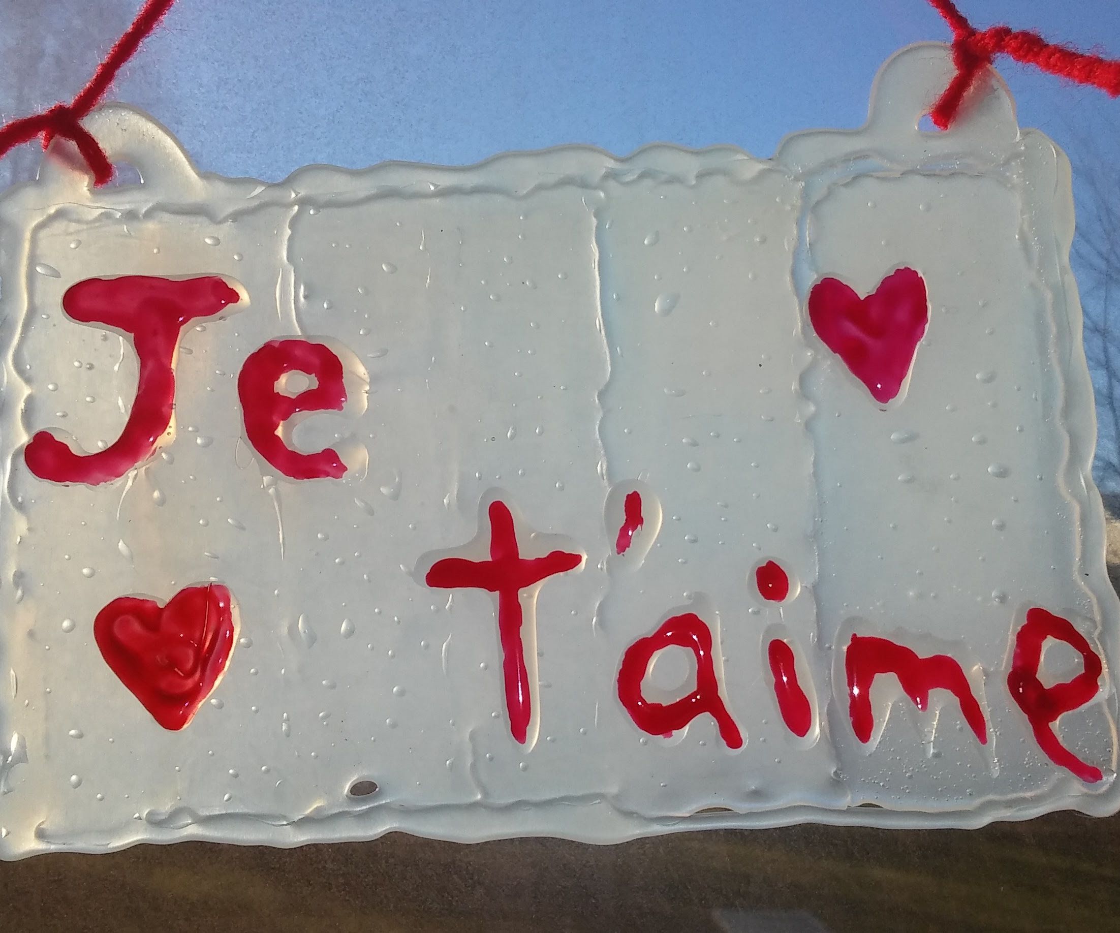 Handmade Hot Glue Window Ornament