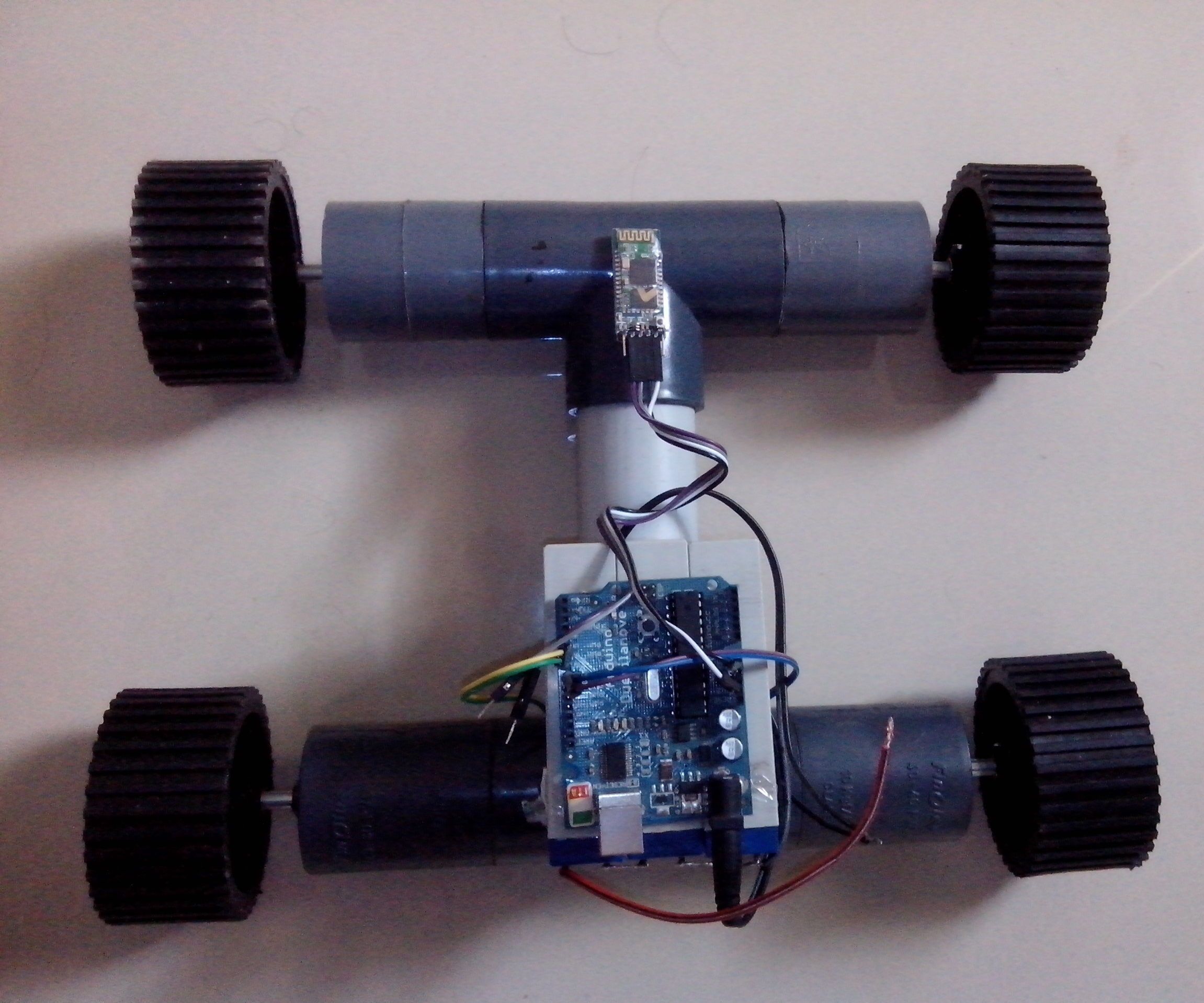 CUSTOM BUILD 4WD BLUETOOTH RC ROBOT USING PVC