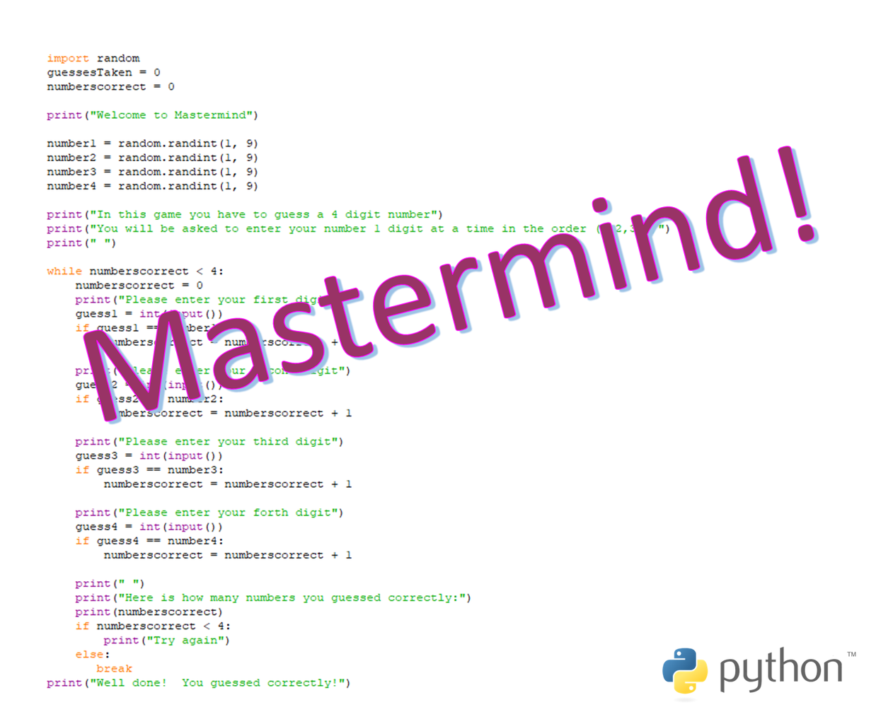 Python Mastermind Game : 3 Steps - Instructables