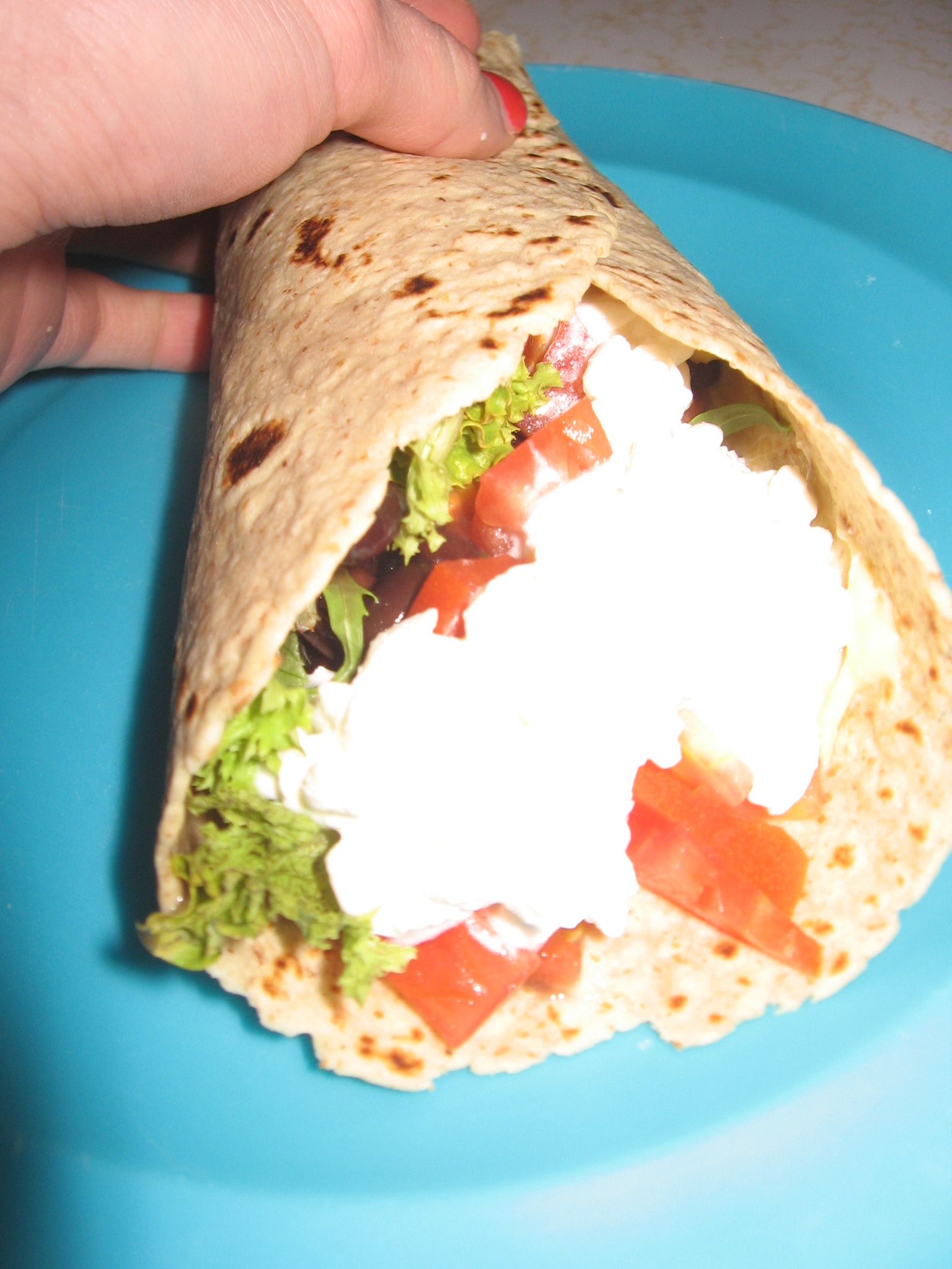 How to Make a Hummus Veggie Wrap
