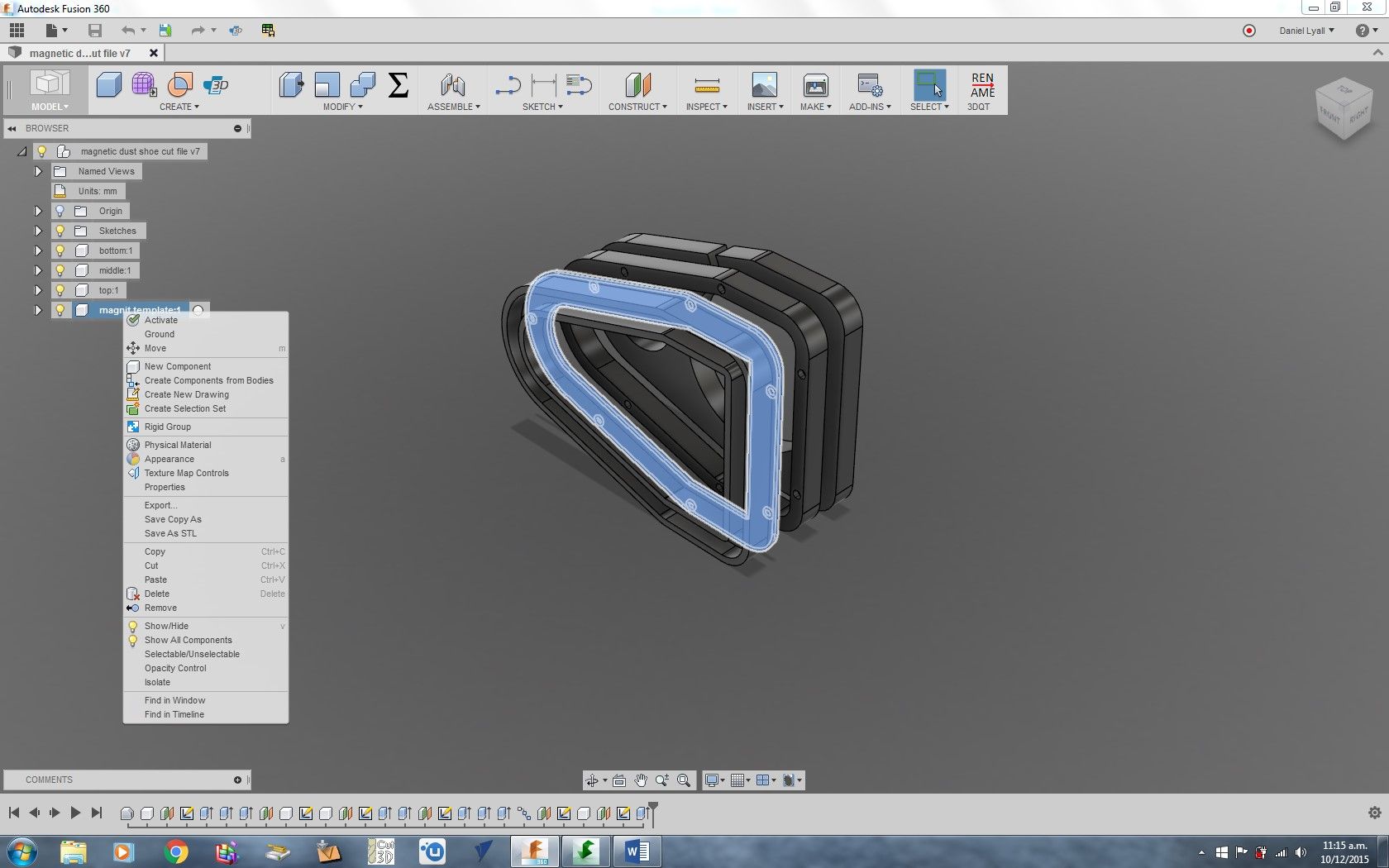 Moveing a Component From One Sketch to a New Sketch in Fusion 360 : 10 ...