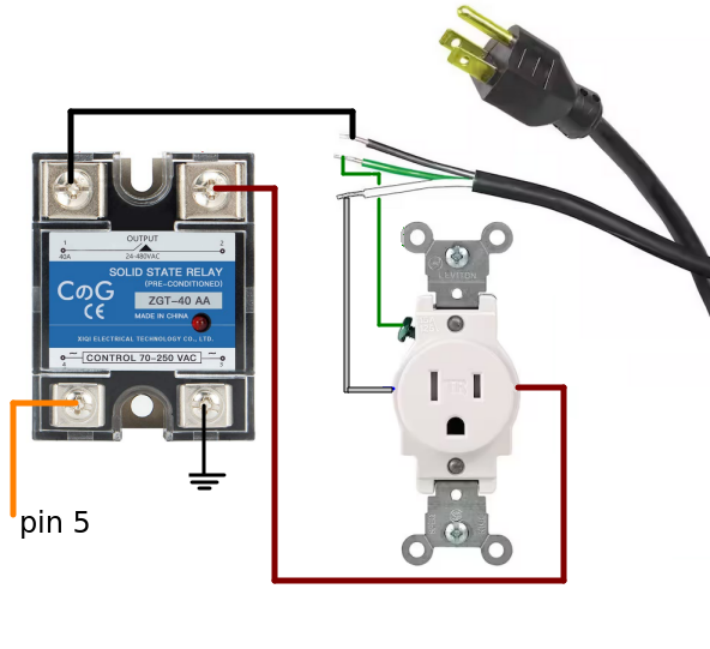 Wire the SSRelay to Electrical Outlet