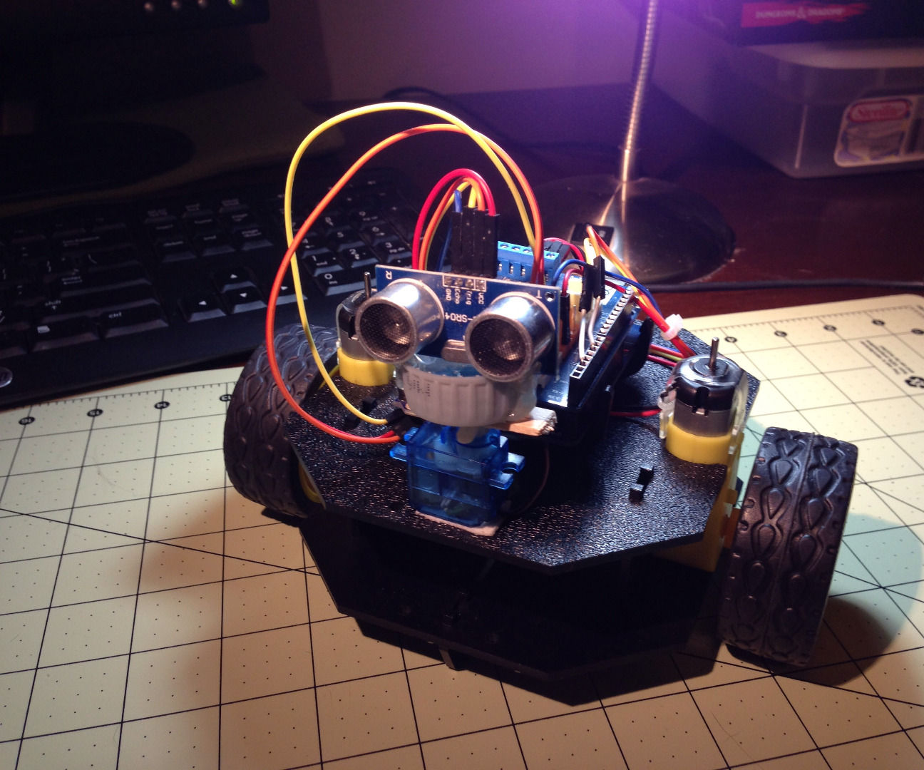 Simple Object Avoider Robot the Using Actobotics Runt Rover Peewee Chassis and a Arduino