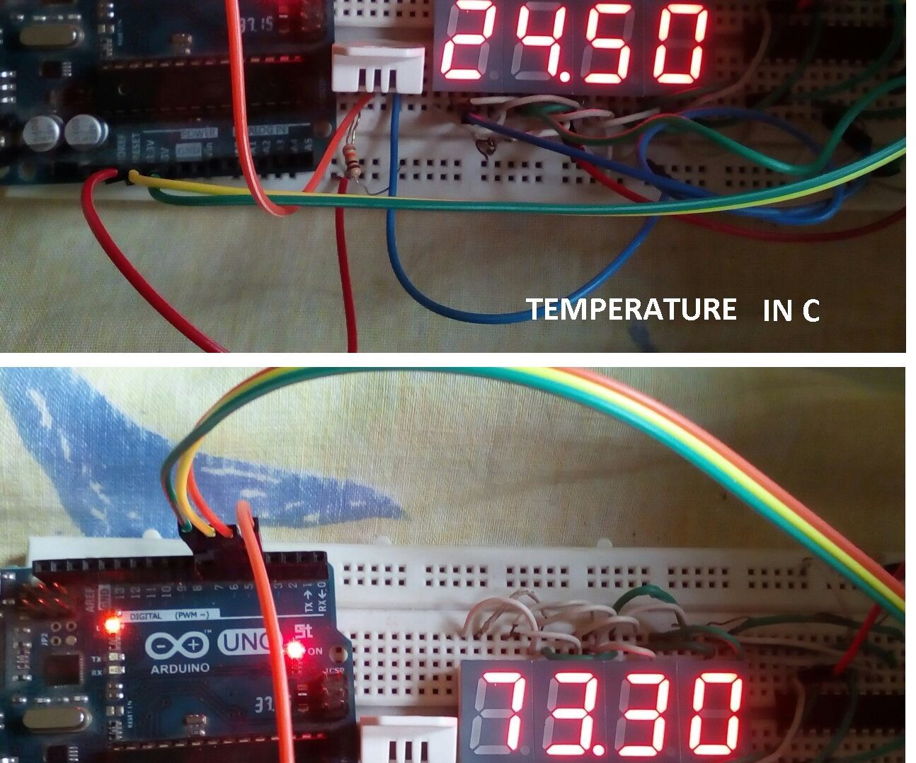 Temperature and Humidity Monitor Using DHT22 & MAX7219